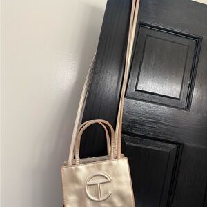 Telfar Metallic Gold Mini Bag